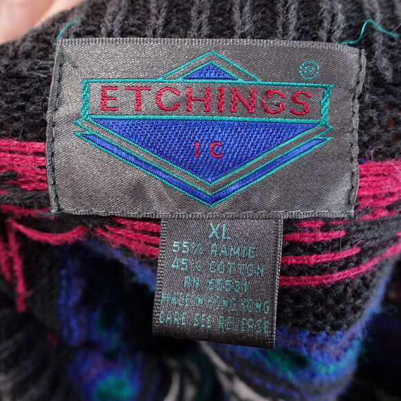 VINTAGE ETCHINGS I C COOGI STYLE COSBY BIGGIE SWEATER MENS SZ XL **FADED - Picture 5 of 5